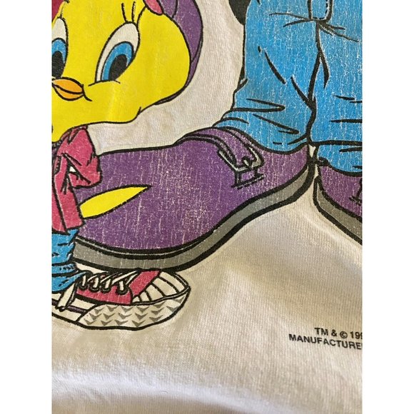 Looney Tunes 1994 Sun Sportswear Large Shirt Vintage Daffy Duck Tweety Bugs READ - Picture 15 of 16